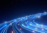 High Speed Light Streaks internet data lines