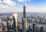 Aerial view of Shanghai skyscrapers