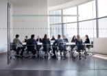 Colleagues at business meeting in conference room